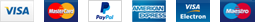 We accept Visa, Mastercard, PayPal, American Express, Visa Electron and Maestro