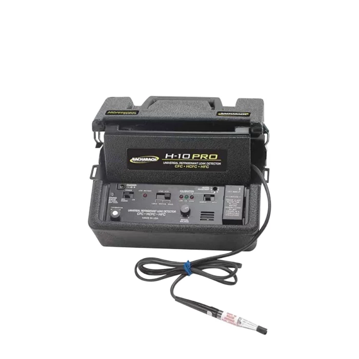 The Bacharach H-10 PRO features a black casing and has clearly labeled controls and indicators, making it a sleek leak detector with a probe. - Ribble Marine