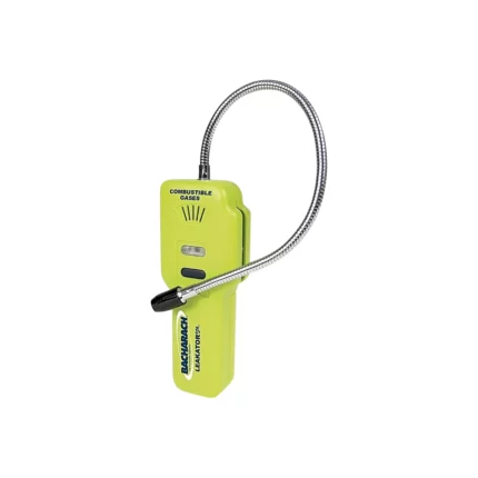 The Bacharach Leakator Jr. is a compact, yellow handheld gas leak detector with a flexible probe for identifying combustible gases, offering advanced reliability comparable to the renowned Bacharach Informant 2. - Ribble Marine