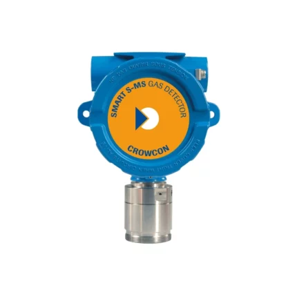 A Crowcon Smart S-MS MED gas detector in blue and orange, featuring a sleek metallic connector. - Ribble Marine