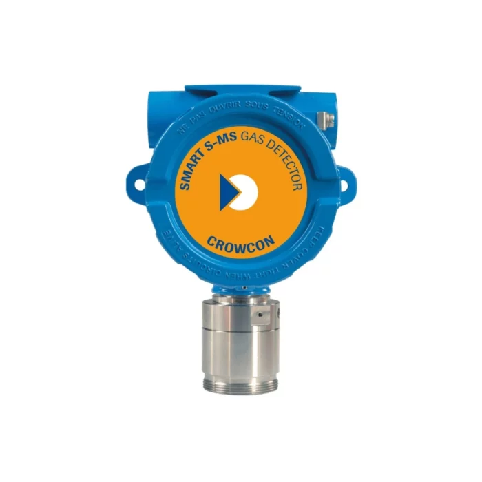 A Crowcon Smart S-MS MED gas detector in blue and orange, featuring a sleek metallic connector. - Ribble Marine