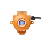 The Crowcon Xgard Bright is an orange, round gas detection sensor with a digital display and multiple connection ports. - Ribble Marine