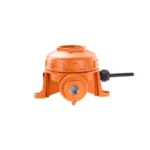 The Crowcon Xgard Bright, an orange industrial sensor with a round housing and attached cable, is expertly designed to accurately measure gas levels. - Ribble Marine