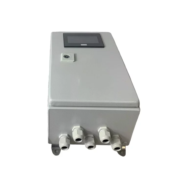 The Green Instruments G16 rectangular metal electrical box, designed for seamless system integration, features a top digital display and bottom wiring connectors. - Ribble Marine