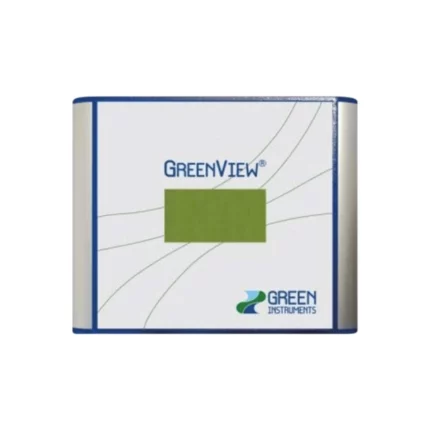 The sleek Green Instruments G3601 features a small green rectangular screen center-forward, with a "Green Instruments" logo prominently in the lower right corner, reflecting its elegant GreenView design in white and blue. - Ribble Marine