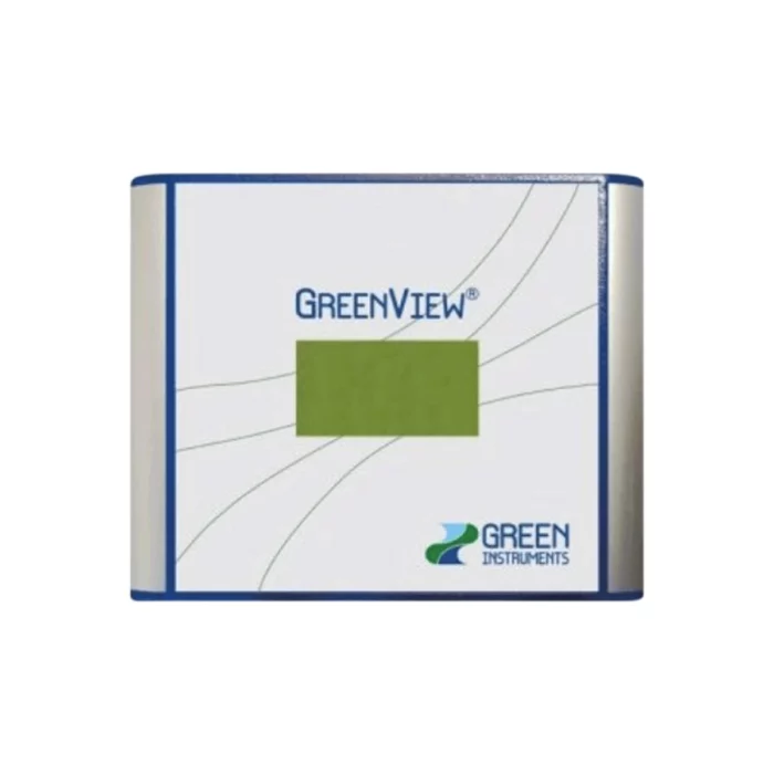 The sleek Green Instruments G3601 features a small green rectangular screen center-forward, with a "Green Instruments" logo prominently in the lower right corner, reflecting its elegant GreenView design in white and blue. - Ribble Marine