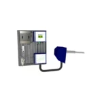 The Green Instruments G4130 is a sophisticated digital control panel featuring dual screens, a probe arm, and various controls, all elegantly mounted on a perforated metal board. - Ribble Marine