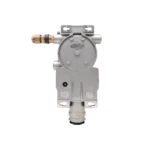 The metal gas pressure regulator, compatible with the Crowcon Xgard IQ system, includes multiple connection points like a copper fitting on the top left and a black base outlet for seamless integration. - Ribble Marine