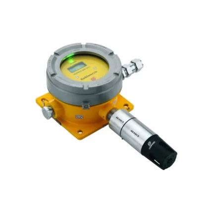The Uniphos Kwiksense Lite gas detector features a yellow casing, a digital display, and a cylindrical sensor for precise detection. - Ribble Marine