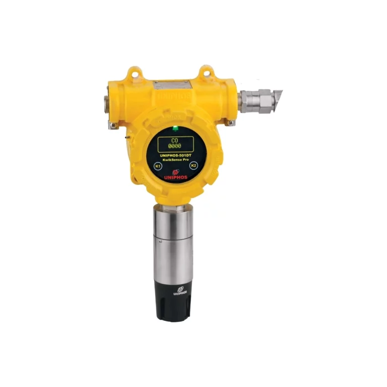 The Uniphos Kwiksense Pro, equipped with a digital display and sensor attachment, is crafted for accurate monitoring of CO levels. - Ribble Marine