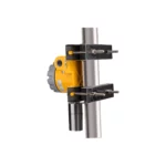 The Uniphos Kwiksense Pro is an industrial device in yellow, securely mounted on a vertical metal pole with sturdy brackets and bolts, assuring reliable performance and durability in demanding environments. - Ribble Marine
