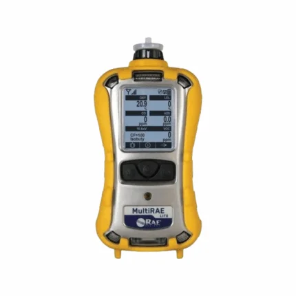 RAE Systems MultiRAE Lite multi-gas detector monitors up to six gases with interchangeable sensors, real-time connectivity, and hazardous area certification for industrial safety.